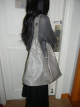 Leather Stud Detail Hobo Shoulder Bag