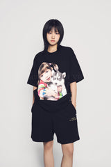 24FW ドッグハグガールベビーフェイス半袖Tシャツ (OVERSEAS EXCLUSIVE) ブラック
