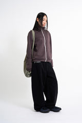 Jersey high-neck zip-up