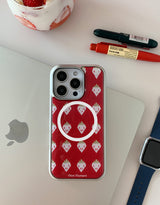 [MADE]ホワイトストロベリー シルバー エポキシ MagSafeバンパー iPhoneケース