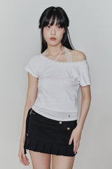 ペタラインレースTEE white