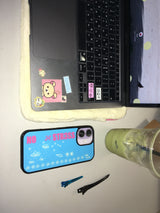 NO STRESS glass bumper phone case (blue)