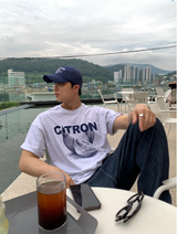  Liu Lemon Printed Semi Overfit Short Sleeve