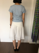 Marine button midi skirt (3color)