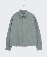 Crop Check Long Sleeve Shirt Mint