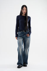 Boyfit bootcut denim pants