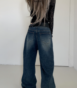 ウィンドブレーカー y2k デニムワイドパンツ