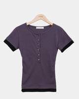 Huron Contrast Button Short Sleeve T-Shirt