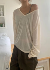 SHEER V KNIT TEE (5color)