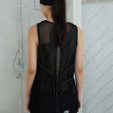 メッシュネットスリーブレス black