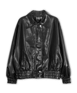 Vegan Leather Minimal Jacket_Black