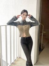 1089. Shirring denim slim boots cut pt (2color)