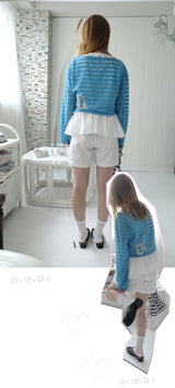 see-through crop stripe tee
