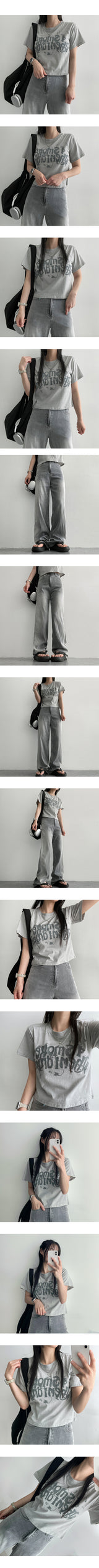 Tシャツピグメントクロップ半袖Tシャツ (3 colors)