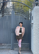 【即日発送】[Made] Brown leather vase tights 