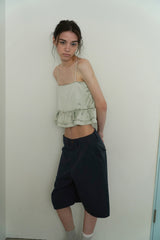 Tie satin blouse_mint