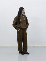 stitch v-neck sweat hood t-shirts