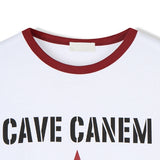 Rokdon Star Lettering Ringer Short Sleeve T-shirt
