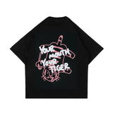 PEANUT STAIN - ノット スリーピング ユア マウス ユア タイガー ブラック オーバーサイズド Tシャツ
