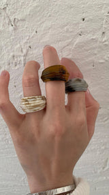 Acrylic shape bold ring(3color)