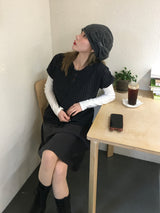 モノチェックパフブラウス (2c)