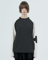 patched raglen t-shirts / black