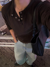 Solt curved denim pants