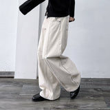 Multi-Button Paneled Wide Pants