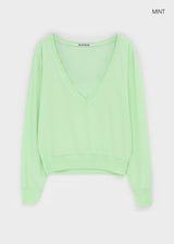 [MADE] Roni's Deep V-neck Summer Cotton Long Sleeve Tee