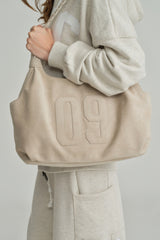 09 numbering hobo bag, Beige