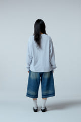Street league artwork damage washing over-crop fit long sleeve (Melange)