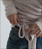 Pomel wrap knit cardigan