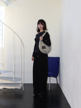 ONE-SHOULDER ELASTIC T (BLACK)