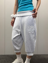 Teenager Capri Jogger Number Patch Jogger Pants 3color