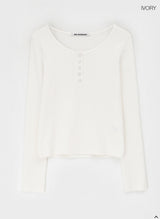 [B-BASIC] ライトスタンダードヘンリーネックロングスリーブTシャツ (2SIZE)