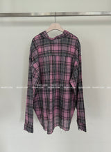 [UNISEX]チェック柄ヴィンテージカッティングシャツ