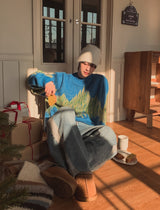 Noise Mohair Jacquard Over Knit