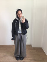Waffle shirring hoodie (2color)