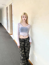 1376. カモストリングロングワイドパンツ