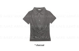DRAPE LAYERED COLLAR TEE