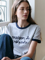 メゾン ド ロラ リンガー Tシャツ GY+NV