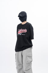 カリフォルニアビンテージクラックプリントショートスリーブTシャツ