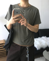 Clo Layered Buckle Short Sleeve T