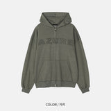 Pigment Applique Hooded Zip Up (3color)