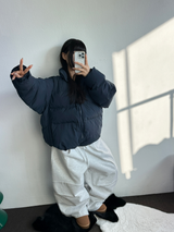 ニーピンタックパラシュートバルーンパンツ🖤🩶🤍💚4カラー