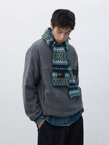 soft high neck fleece anorak set - charcoal       