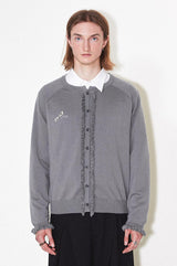 Retro, elegant, soft and lazy basic multi-color round neck lace cardigan sweater