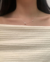 (silver925) Pearl cubic necklace *silver
