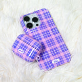 【MADE】チェックグロッシーハードフォンケース