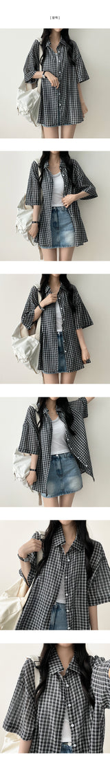Doven Check Boxy Fit Short Sleeve Shirt Southern